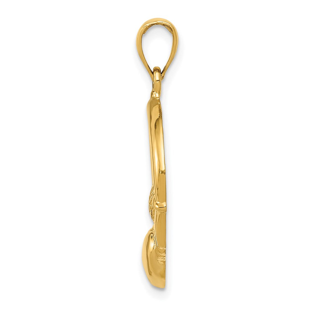 14K Gelbgold Poliert Claddagh-Anhänger