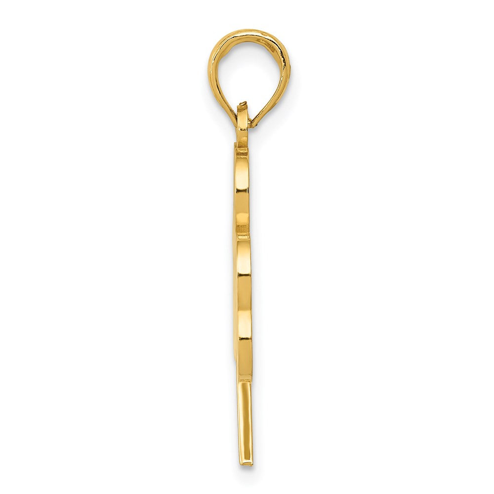 14K Gelbgold Kleeblatt-Anhänger mit grüner Emaille