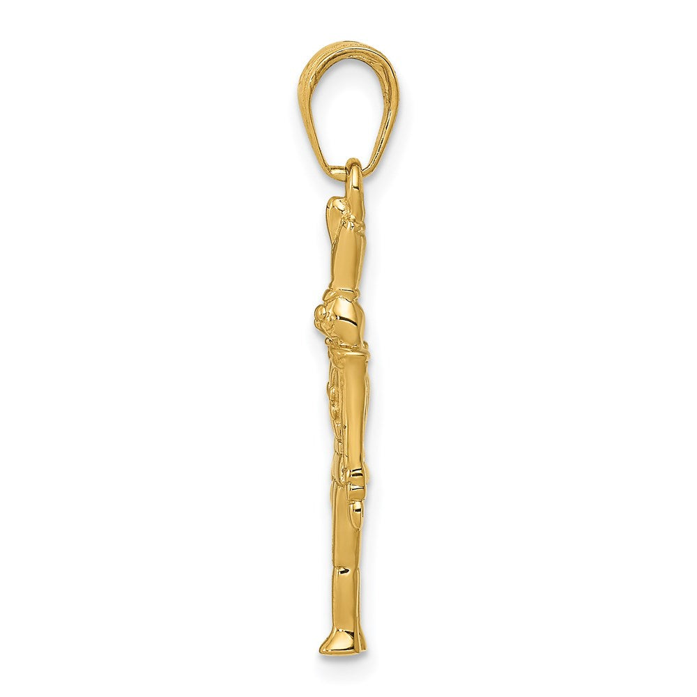 14K Gelbgold Polierter 3-D Zinnsoldat-Anhänger