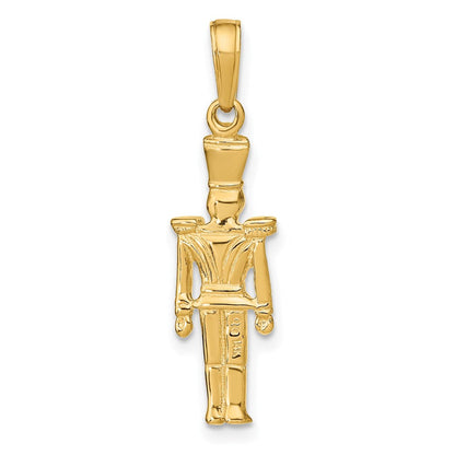 14K Gelbgold Polierter 3-D Zinnsoldat-Anhänger