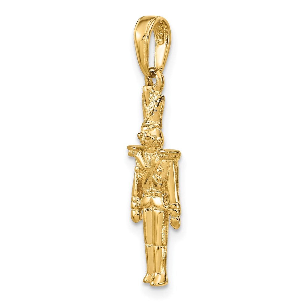 14K Gelbgold Polierter 3-D Zinnsoldat-Anhänger