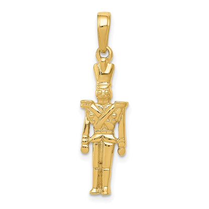 14K Gelbgold Polierter 3-D Zinnsoldat-Anhänger