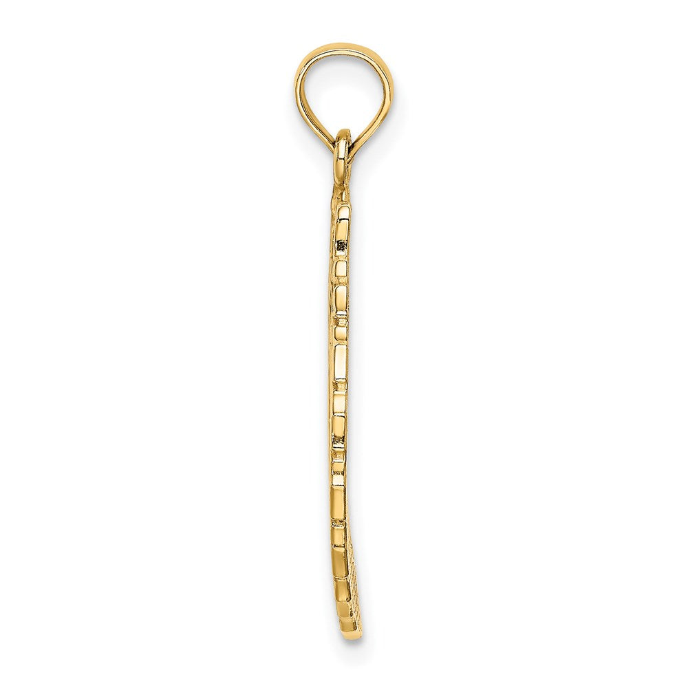 14K Gelbgold Charm "Weihnachtskranz", satiniert/poliert