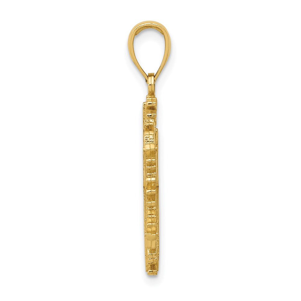 14K Gelbgold Polierter Schneeflocken-Anhänger