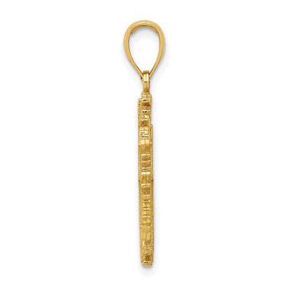 14K Gelbgold Polierter Schneeflocken-Anhänger