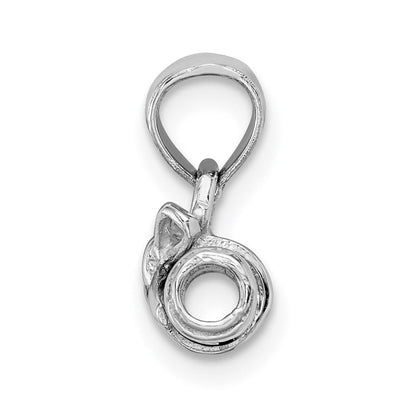 14K Weißgold 3-D DIPLOM aufgerollter Charm