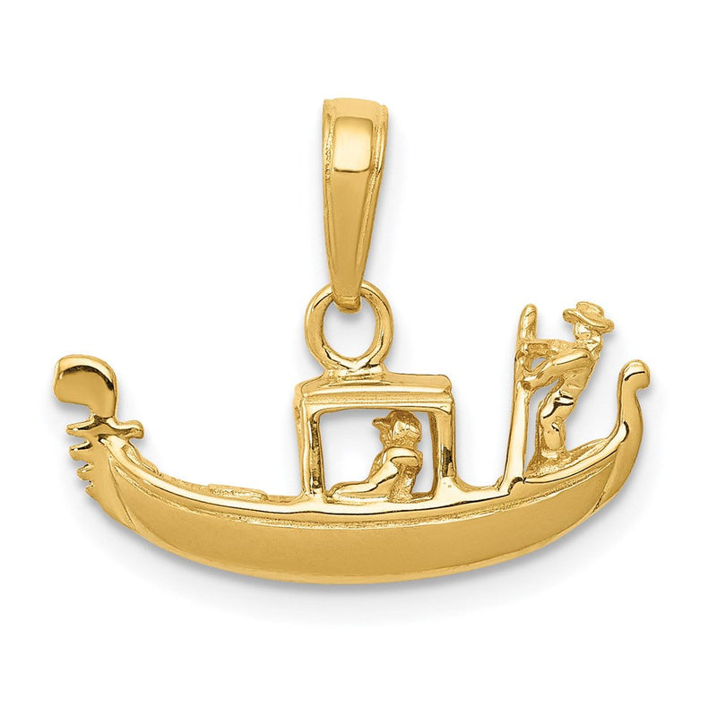 14K Gelbgold massiver polierter 3-D-Gondel-Anhänger