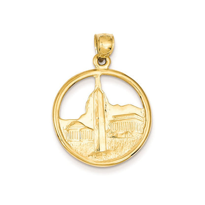 14K Gelbgold Wende-Anhänger "Washington D.C." in Scheiben-Design
