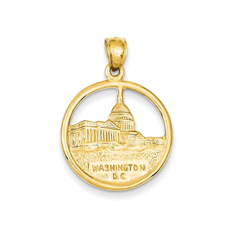 14K Gelbgold Wende-Anhänger "Washington D.C." in Scheiben-Design