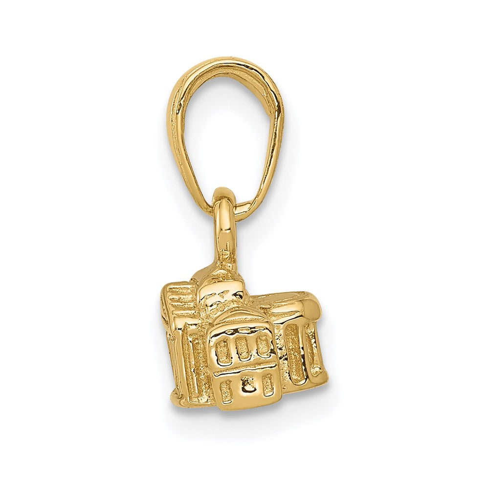 14K Gelbgold 3D-Anhänger „Weißes Haus“