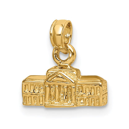 14K Gelbgold 3D-Anhänger „Weißes Haus“