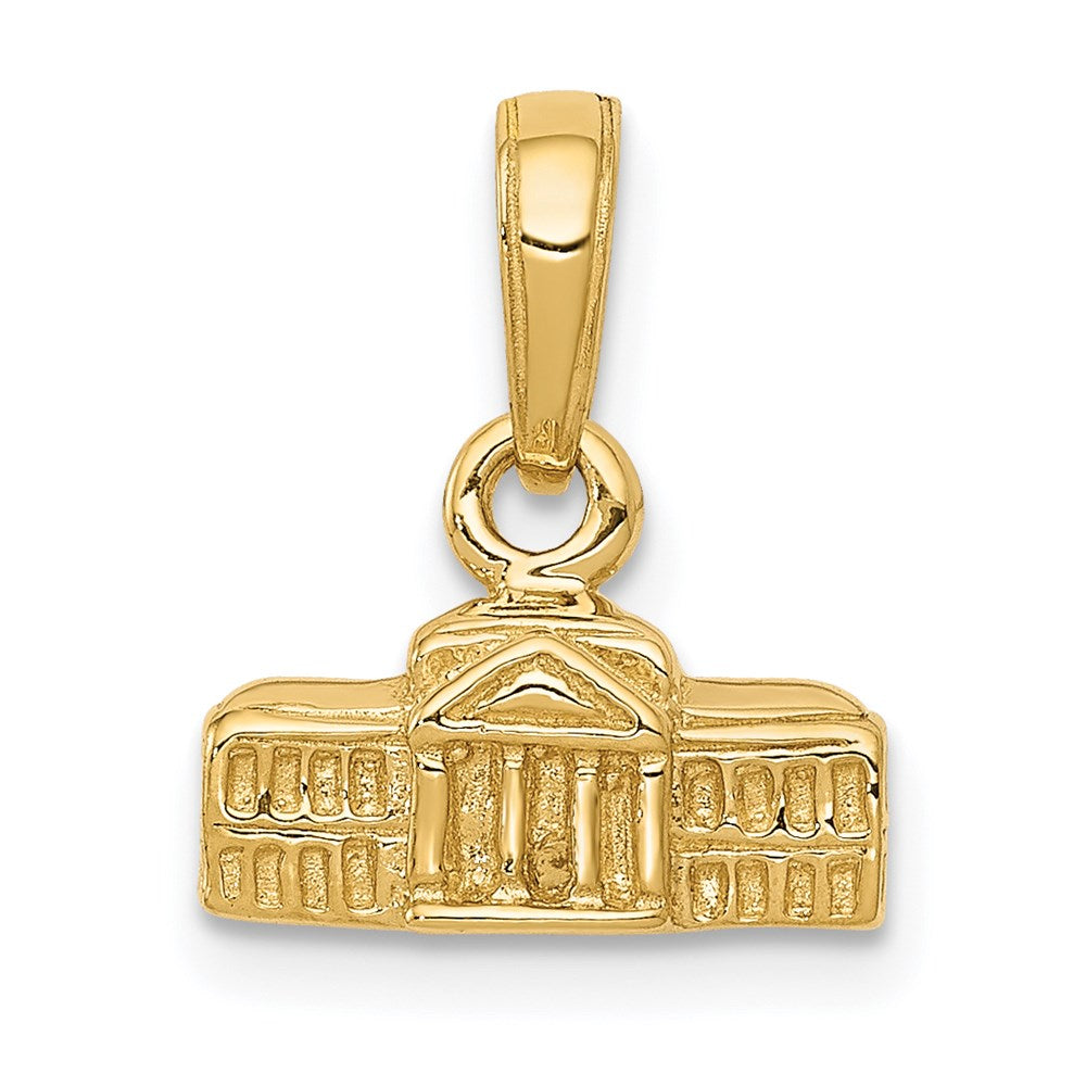 14K Gelbgold 3D-Anhänger „Weißes Haus“