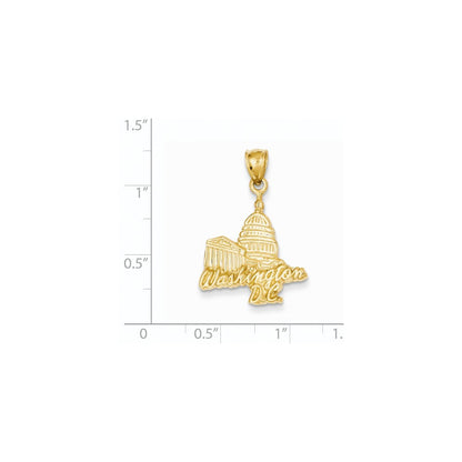 14K Gelbgold massiver polierter Kapitol-Anhänger