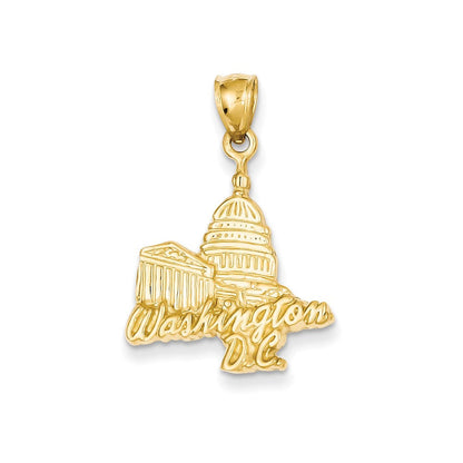 14K Gelbgold massiver polierter Kapitol-Anhänger