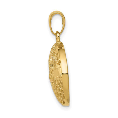 14K Gelbgold Poliert Globus-Anhänger