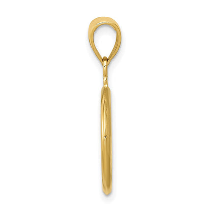 14K Gelbgold 3D-poliertes Peace-Zeichen-Charm