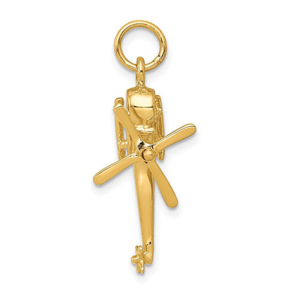 14K Gelbgold 3-D-Hubschrauber-Charm
