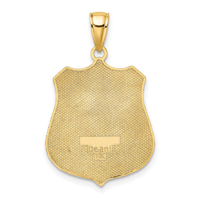 Großer Polizeimarken-Anhänger aus 14K Gelbgold