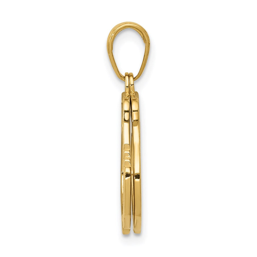 14K Gelbgold Handschellen-Charm, 2-teilig