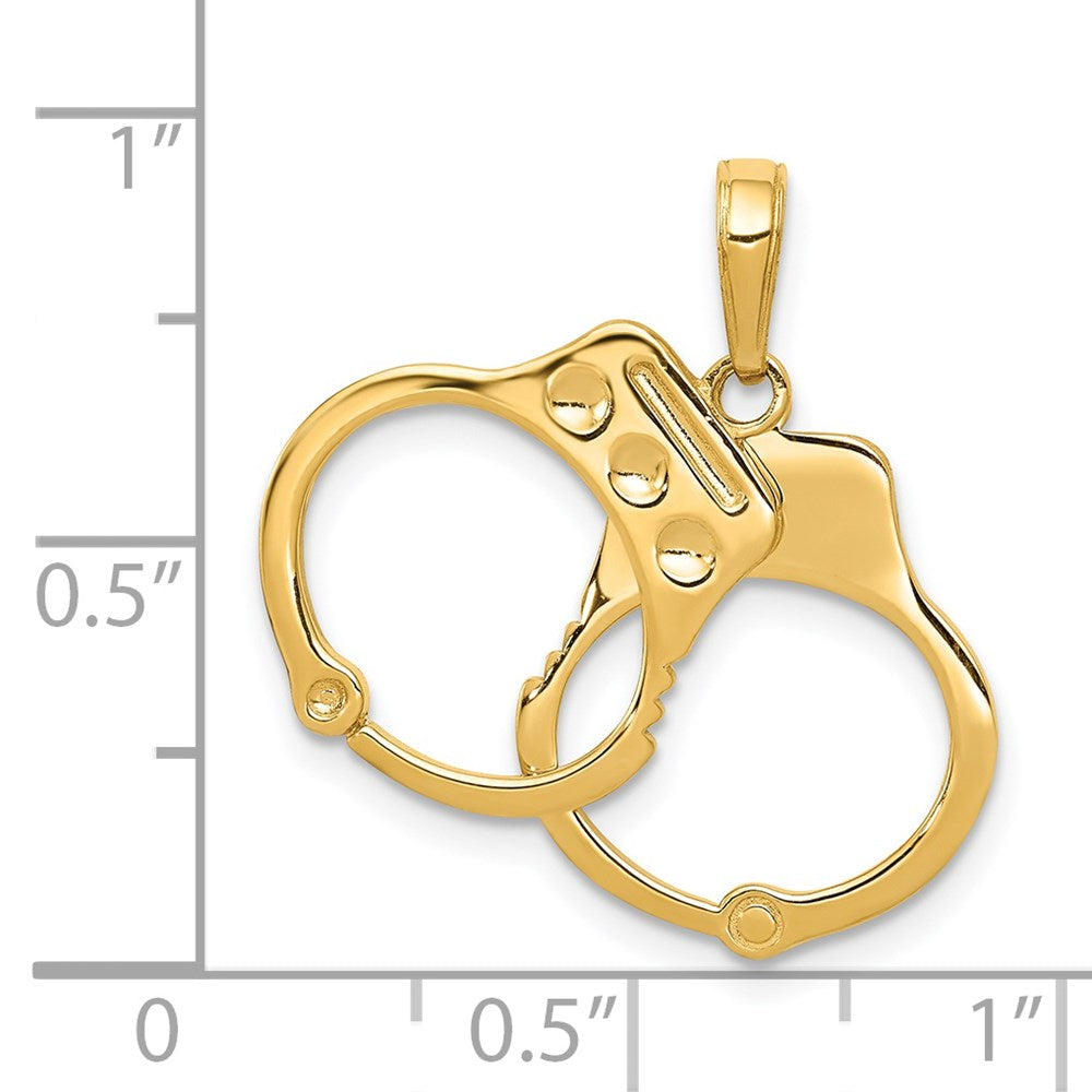 14K Gelbgold Handschellen-Charm, 2-teilig