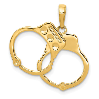 14K Gelbgold Handschellen-Charm, 2-teilig