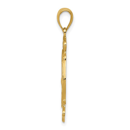 14K Gelbgold großer FD St. Florian Abzeichen-Anhänger