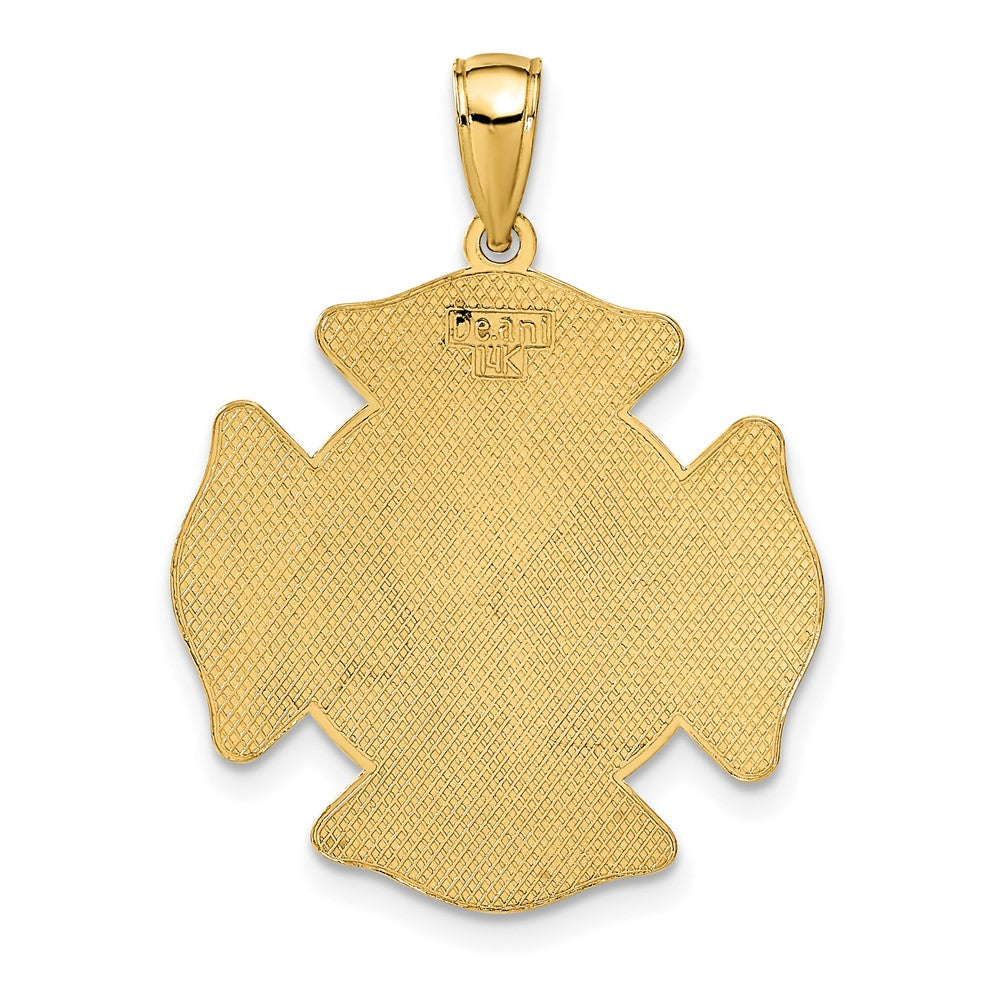14K Gelbgold großer FD St. Florian Abzeichen-Anhänger