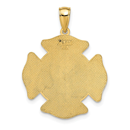 14K Gelbgold großer FD St. Florian Abzeichen-Anhänger