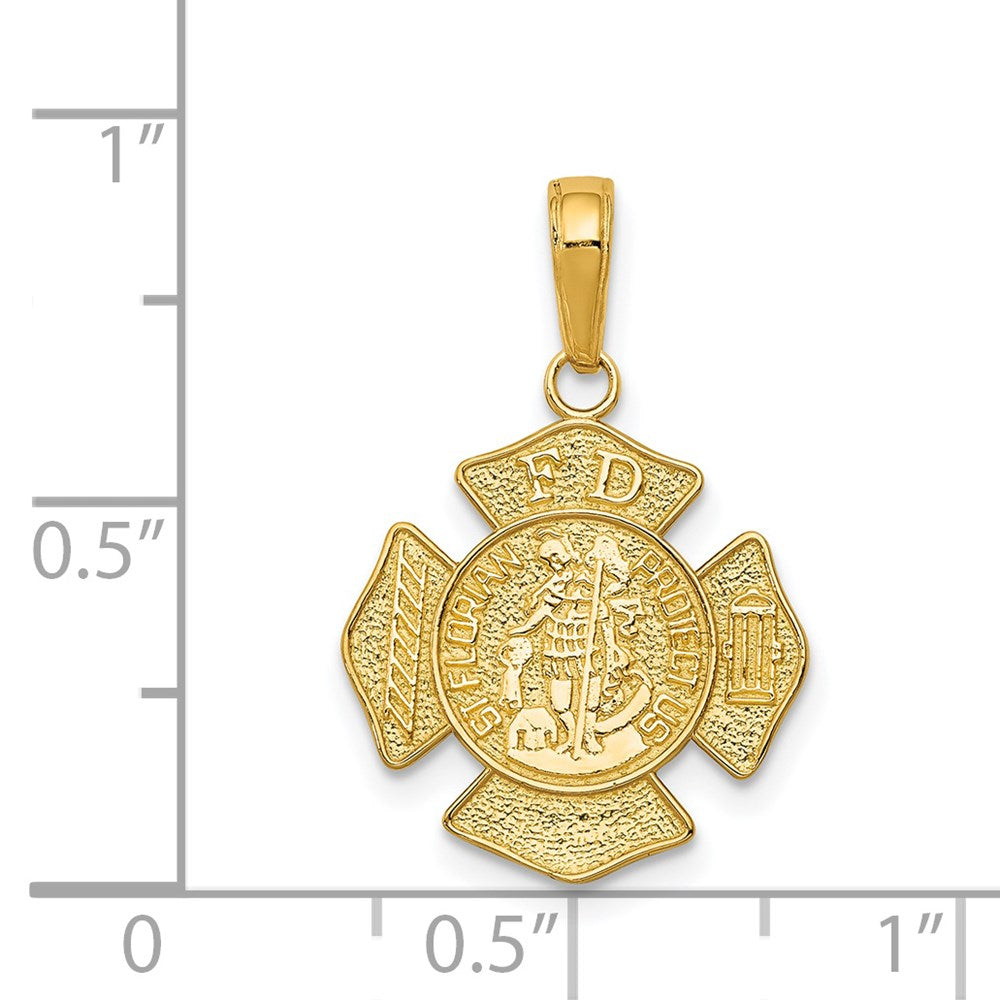14K Gelbgold Klein St. Florian Abzeichen Anhänger