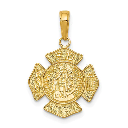 14K Gelbgold Klein St. Florian Abzeichen Anhänger