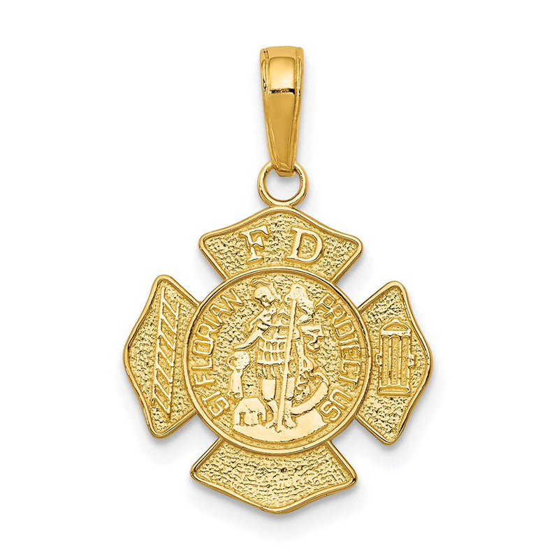 14K Gelbgold Klein St. Florian Abzeichen Anhänger