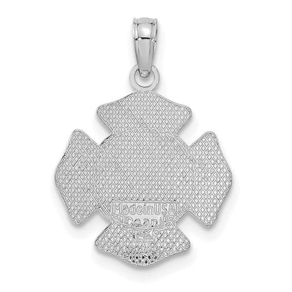 14K Weißgold Klein St. Florian Abzeichen Anhänger