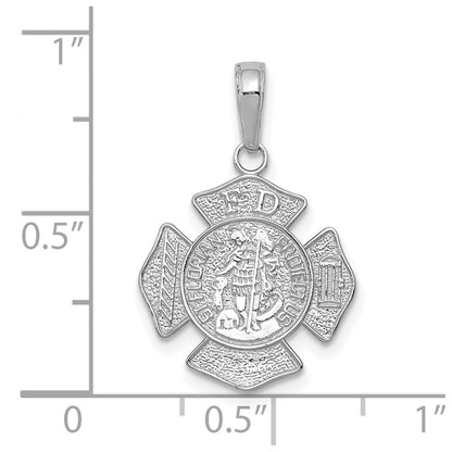 14K Weißgold Klein St. Florian Abzeichen Anhänger