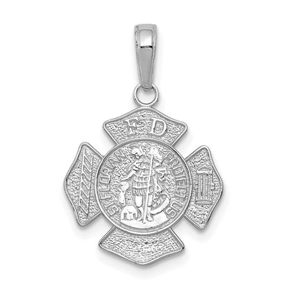 14K Weißgold Klein St. Florian Abzeichen Anhänger