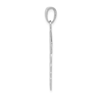 14K Weißgold Caduceus Anhänger