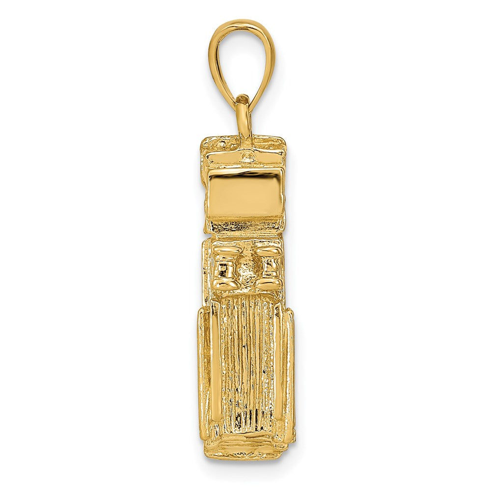 14K Gelbgold 3-D-Feuerwehrauto-Anhänger