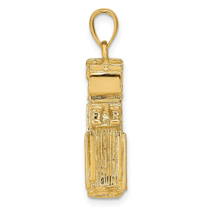 14K Gelbgold 3-D-Feuerwehrauto-Anhänger