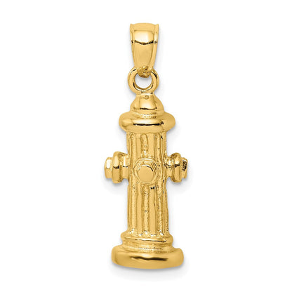 14K Gelbgold 2-D Feuerhydrant-Charm