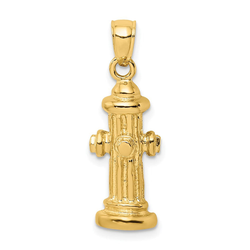 14K Gelbgold 2-D Feuerhydrant-Charm