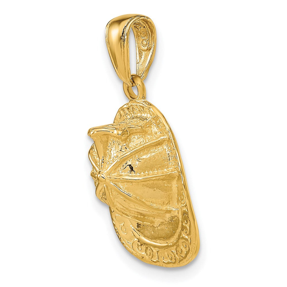 14K Gelbgold 3-D Feuerwehrhelm-Anhänger
