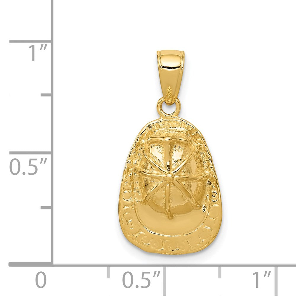 14K Gelbgold 3-D Feuerwehrhelm-Anhänger
