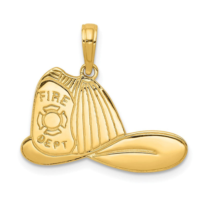 14K Gelbgold Feuerwehrhelm-Anhänger, groß