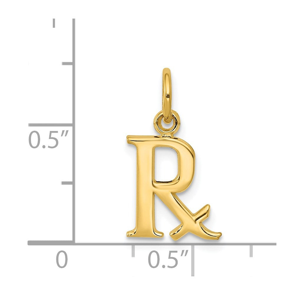 14K Gelbgold Prescription Symbol Rx Charm