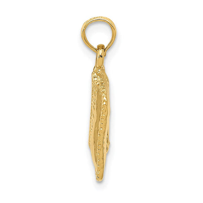 14K Gelbgold Satin 3-D Kosmetiktäschchen-Anhänger