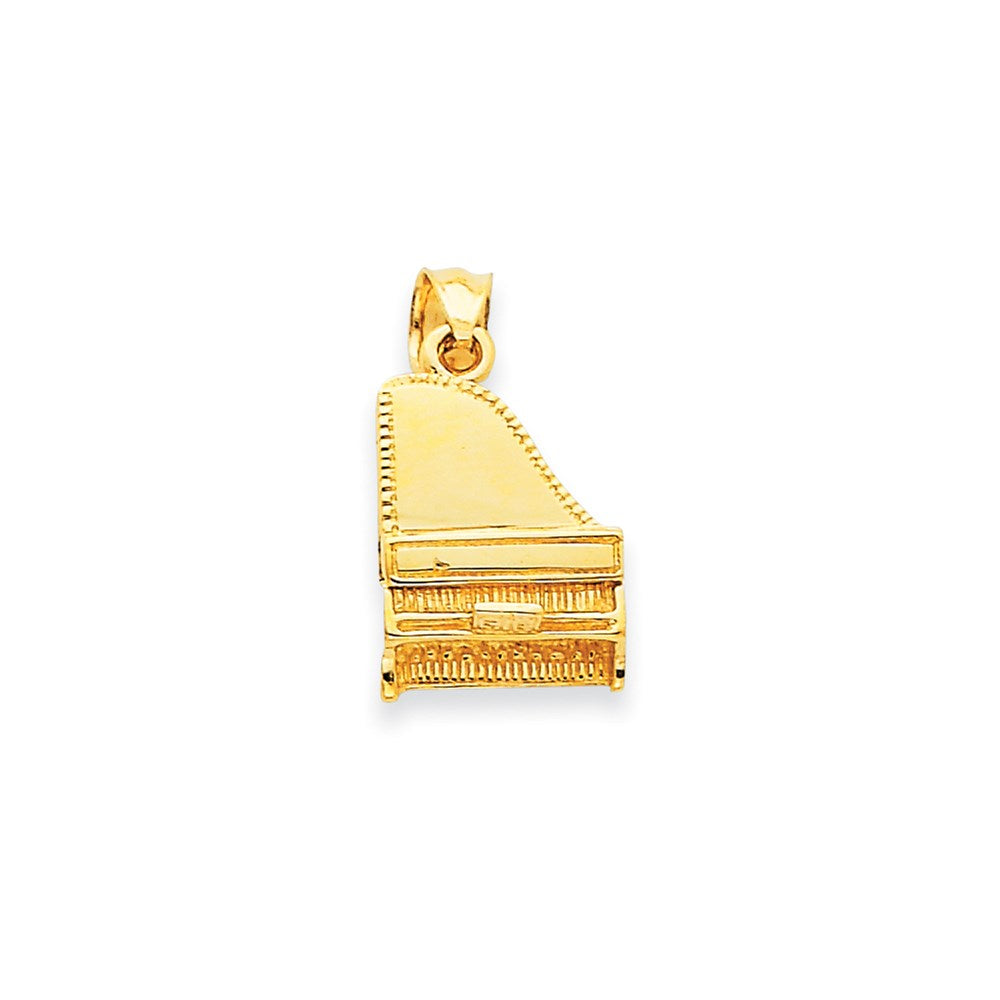 14K Gelbgold massiver polierter dreidimensionaler Flügel-Charm