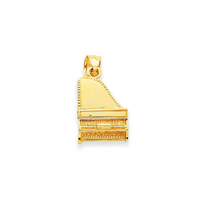 14K Gelbgold massiver polierter dreidimensionaler Flügel-Charm