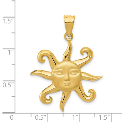 14K Gelbgold Anhänger "Sonne", satiniert und poliert