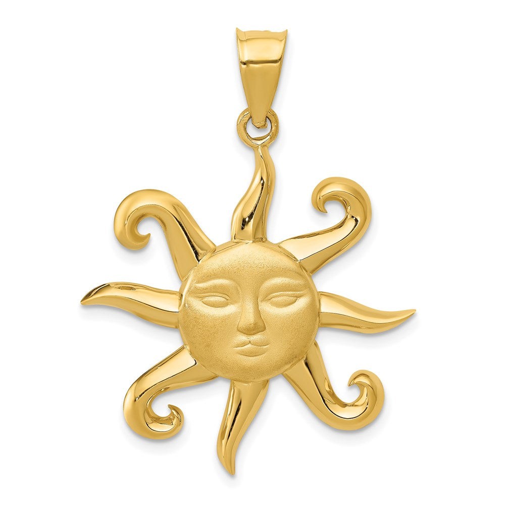 14K Gelbgold Anhänger "Sonne", satiniert und poliert