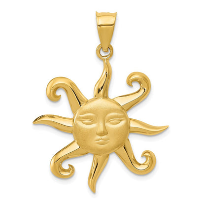 14K Gelbgold Anhänger "Sonne", satiniert und poliert