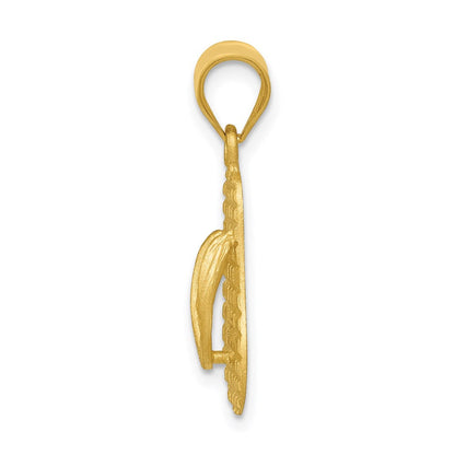 14K Gelbgold 3D Massiv Polierter Sandalen-Anhänger